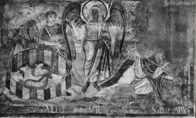 Anonimo — Roma. Basilica di S. Giovanni a Porta Latina. Ciclo di affreschi: L'annuncio dell'Angelo ai pastori — insieme